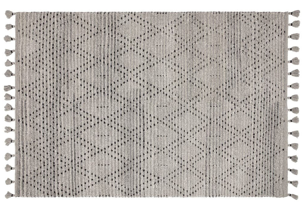 Tapis Népal Gris Noir Diamant
